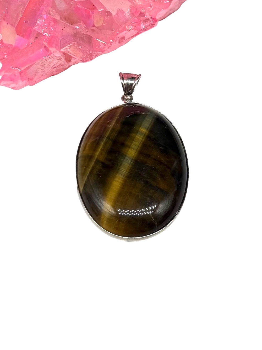 Tiger’s Eye Necklace Pendant 925 Silver Plated